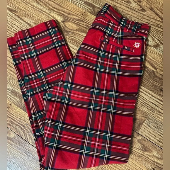 CASTAWAY NANTUCKET ISLAND Ankle Capri Stretch Twill Plaid Pants - Picture 7 of 11